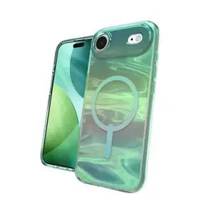 Aizsargvāks Snap Zagg Milan priekš Apple iPhone 17 Air — grafēns, piemērots 6,5" ekrānam, zaļš varavīksnes (Oil Slick)