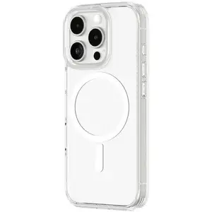 Silicone case Amazingthing Minimal Mag Case with magnetic ring for iPhone 16 Pro — transparent