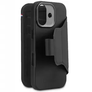 Aizsargājošs teksturēts silikona noņemams maks-maciņš iPhone 17, Elmarc (saderīgs ar MagSafe, phantom black)