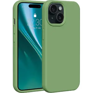 Силиконовый чехол Etteri для iPhone 15 6,1" — ясно-зелёный (GSM183492)