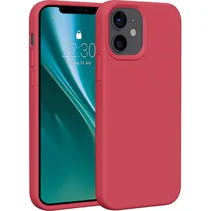 Силиконовый чехол Etteri для iPhone 12 / 12 Pro 6,1" — малиновый