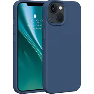 Чехол Etteri Silicone для iPhone 14 6,1" тёмно‑синий — защитный силиконовый чехол