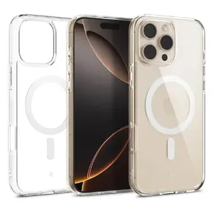Caseology чехол для iPhone 16 Pro Capella Mag Clear White — накладка для iPhone 16 Pro, PC+TPU, прозрачный с белыми вставками, для экрана 6,3"