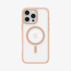Чехол Spigen Ultra Hybrid (MagFit) для iPhone 16 Pro Max, кейс Cover из PC+TPU, прозрачный розовый, для 6,9"