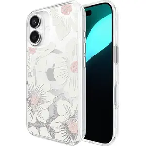 Чехол для iPhone 16 Kate Spade New York Liquid Glitter MagSafe — Hollyhock Floral