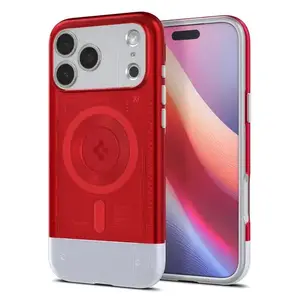 Viedtālruņa vāciņš Spigen ACS10295 Cover priekš iPhone 17 Pro Max, saderīgs ar 6.9" ekrāniem, PC+TPU, Ruby