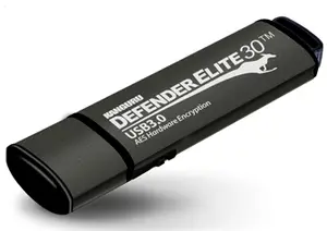 iStorage Kanguru Defender Elite30 USB 3.0 64GB Secure Flash Drive FIPS 197 Certified 256-bit AES Hardware Encryption Black