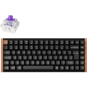 Mechanical Wireless Keyboard Keychron K2 HE — DE layout, Gateron Double‑Rail Magnetic Nebula switches, aluminium frame, black with wood accents