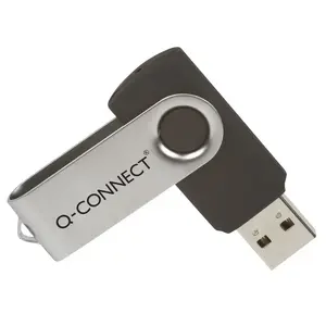 USB flash drive Q-Connect KF41512 — 8 GB, USB Type-A, USB 3.2 Gen 1, swivel, stainless steel