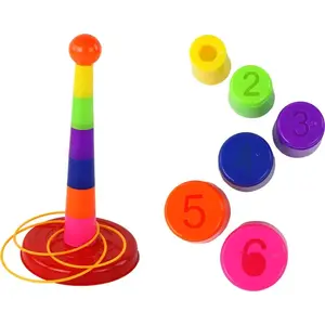 Ring and Cup Toss Target Game LEANToys model 17223 – adjustable difficulty set for throwing accuracy