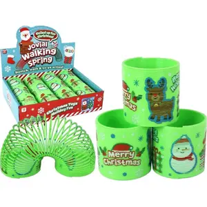 Пружинка-игрушка LEANToys Kultowa Sprężyna зелёная 6 см — релаксационная, праздничный мотив