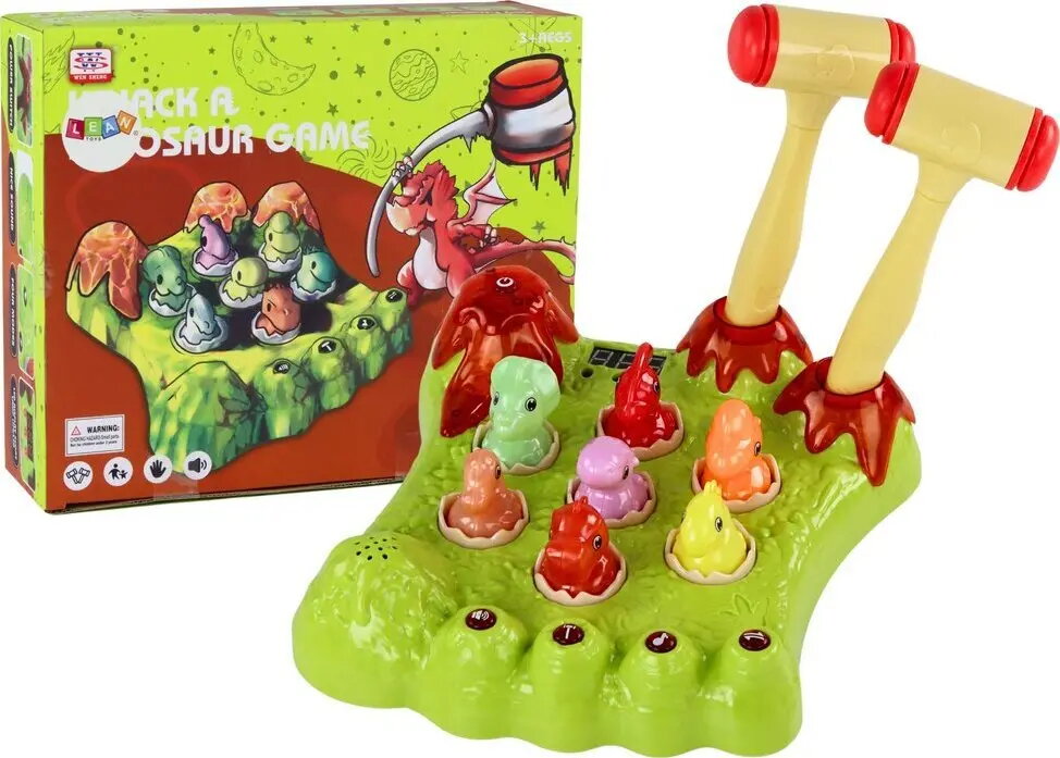 Spēle LEANToys Wack-A-Mole Dino uz galda