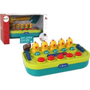 LEANToys Whac-a-Mole Electronic Whack-a-Mole Game — Chickens, Hammer, Lights & Sounds (battery-powered)