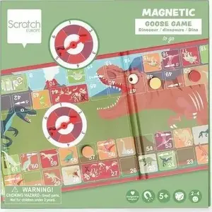 Magnetic Game Scratch 'Goose with Spinner' Dinosaurs – family board game with spinner and magnetic pieces