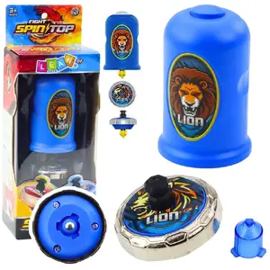 Flying Disc Launcher with Spinning Top LEANToys 24360 – Blue Lion