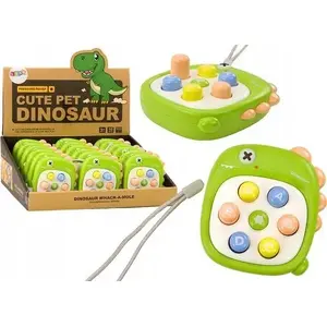 Whack-A-Mole Letter Game LEANToys model 19982 — Dino green handheld tabletop toy