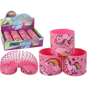 Игрушечная пружина LEANToys Kultowa Sprężyna Jasno Różowa Jednorożec Relaksacyjna 6CM — пружинка 6 см, единорог