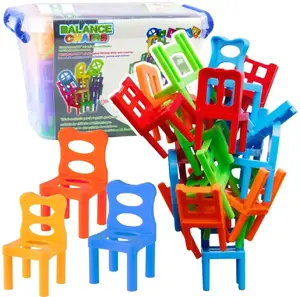 LEANToys игра на ловкость — Падающие балансирующие стулья, 48 цветных элементов, модель 22849