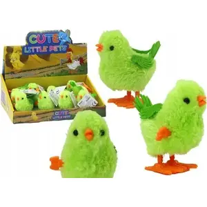 LEANToys wind-up jumping chicken toy figure, green