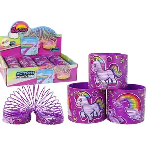 Игрушка-пружина LEANToys 6 см — Kultowa Sprężyna Фиолетовый Единорог (релаксационная)