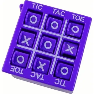 Board game pieces set LEANToys Tic-Tac-Toe tokens 4.5 cm purple