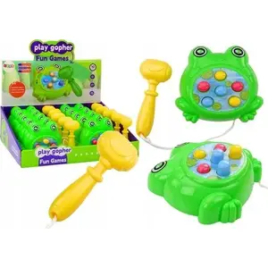 Игрушечный молоточек на шнурке LEANToys Mini Gra Wac A Mole Żabka Młotek Na Sznurku (зелёный)