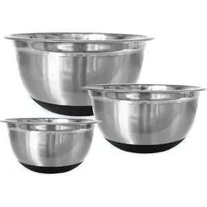 Stainless Steel Mixing Bowls Set with Silicone Base Klausberg KB-7388 — 3 pieces