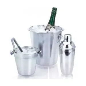 Bar set No name model 152578 — 2 ice buckets, cocktail shaker, ice tongs
