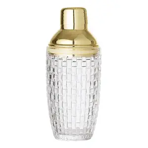 Cocktail shaker Bloomingville 32114522 — 0.385 L glass and stainless steel, gold/transparent, Ø 8.5 cm, H 220 mm