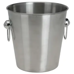 Ведерко для льда Excellent Houseware A12104080 — нержавеющая сталь, верх Ø 20 см, высота 200 мм