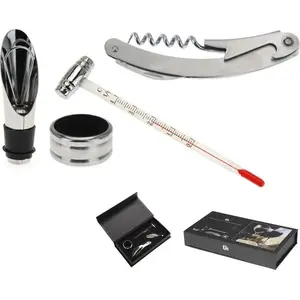Wine accessory set Excellent Houseware 3-piece — corkscrew, pourer, drip ring