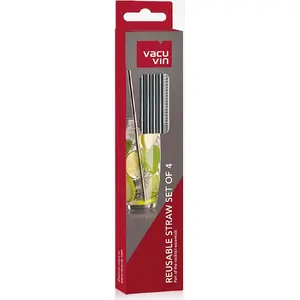 Reusable straws set Vacuvin® — 4-piece set for cold and hot drinks