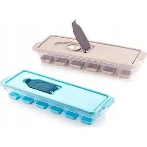 Ice cube container Dunya model 160142, multi-color plastic ice mold and storage box
