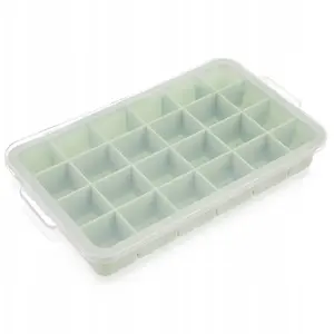 Ice cube tray with lid ORION Forma 22.5×13×3 cm silicone green