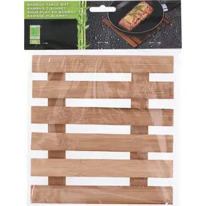 Bamboo Trivet for Hot Dishes, No name — round wooden heat-resistant kitchen mat
