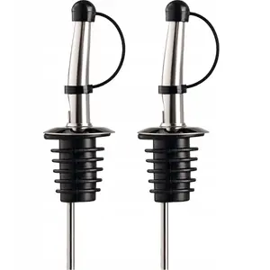 Bottle pourer with cap set, Vacuvin – 2-piece pourers for wine and oil bottles