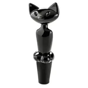 Pudeles/dekantiera korķis Koziol MIAOU, melns, Ø 40 mm × A 112 mm