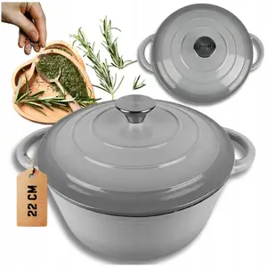 Emaljēta čuguna katla Atusa 22 cm, 3 l, pelēks