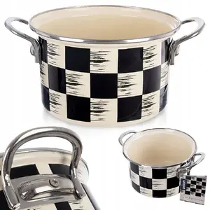 Enamel Pot Lumarko 18 cm, 2 L - SZACHOWNICA