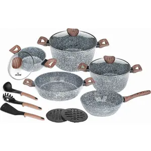Cookware set Zilner ZL-8519 — 15-piece marble-coated pots and pans set