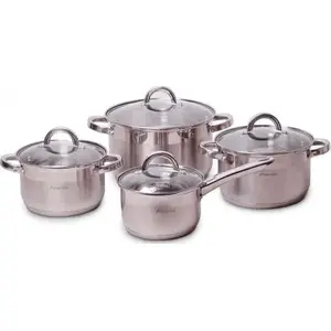 Cookware set Kamille 8-piece stainless steel pots and pans, model 5632S