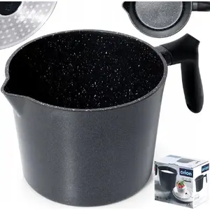 ORION induction milk pot with handle and spout 2.2 L granite finish