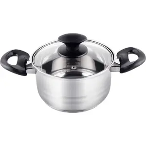 Cooking pot LAMART 16 cm model 42000335, stovetop saucepan, stainless steel (size 16 cm)