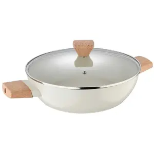 BERGNER flat marble-effect saucepan with lid 28 cm BG-34747