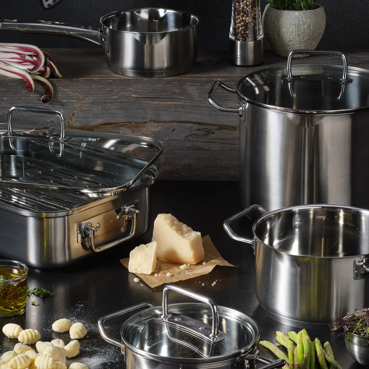 Pan set RÖSLE 91947 — 4-piece stainless steel Photo 6