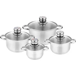 Cookware set Florina 8-piece stainless steel with thermometer Pablo