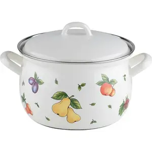 Pot RIESS RIESS - Garnek wysoki 3.5L 20cm Fruit Garden, high-sided enamel saucepan 3.5 L, 20 cm