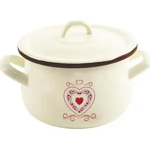Enameled saucepan ORION SERCE 16 cm with lid — universal for gas and induction