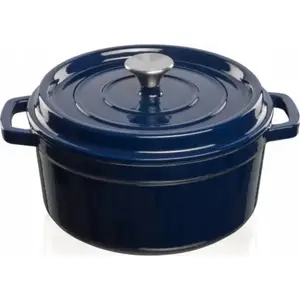 Casserole Pot Sourcing GRAND FEU 4.7 L, enameled cast-iron, dark blue