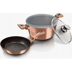 Cookware set berlinger haus BH-6070 — pot and frying pan, rose gold finish